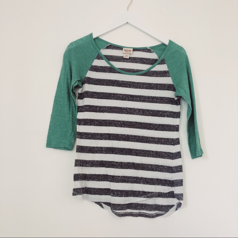 Striped 3/4 Sleeve Tee